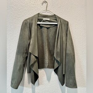 Chic Olive Women's Draped Open Jacket